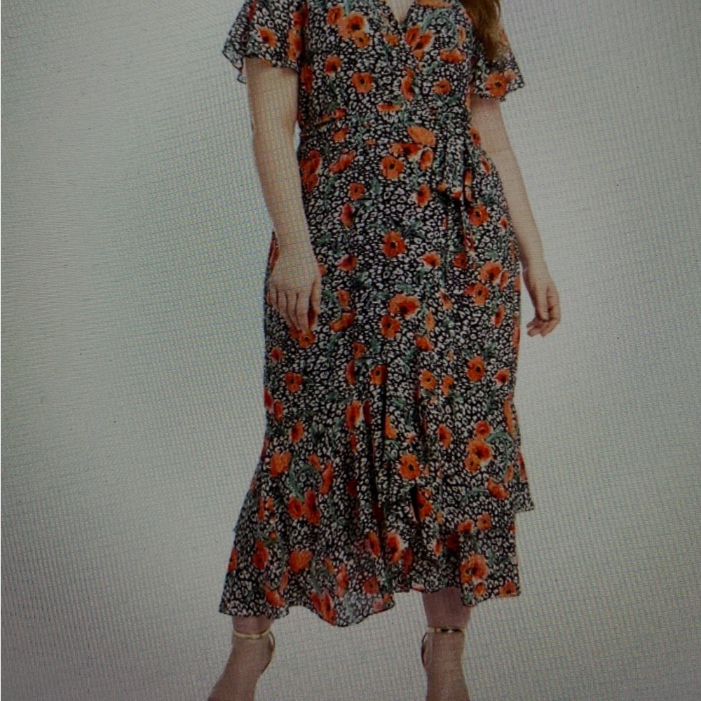 RACHEL Rachel Roy Black Flutter Sleeve Maxi Dress Size 22w NWT